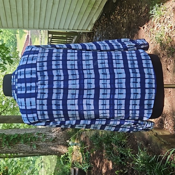 A.n.a Semi-sheer Navy Blue & White Blouse - Picture 4 of 10